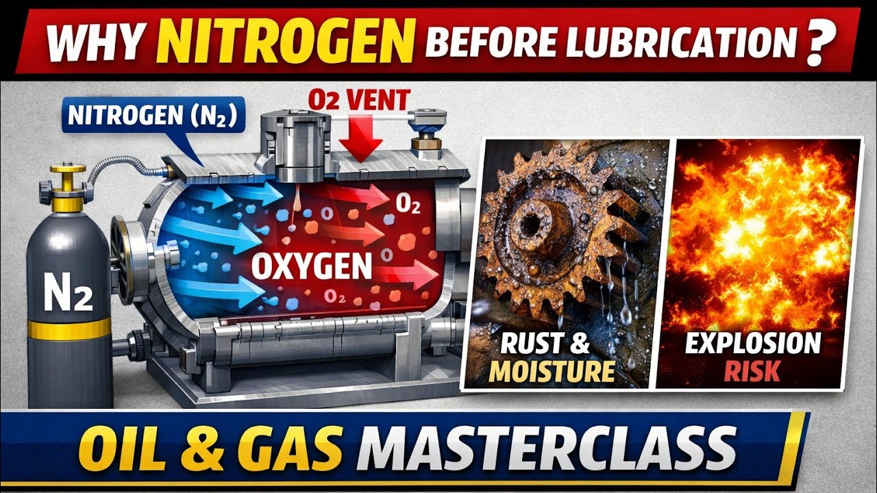 Why nitrogen filling in Oil and Gas before introducing fluid #Piping #+971 52 583 0905 #lubrication 