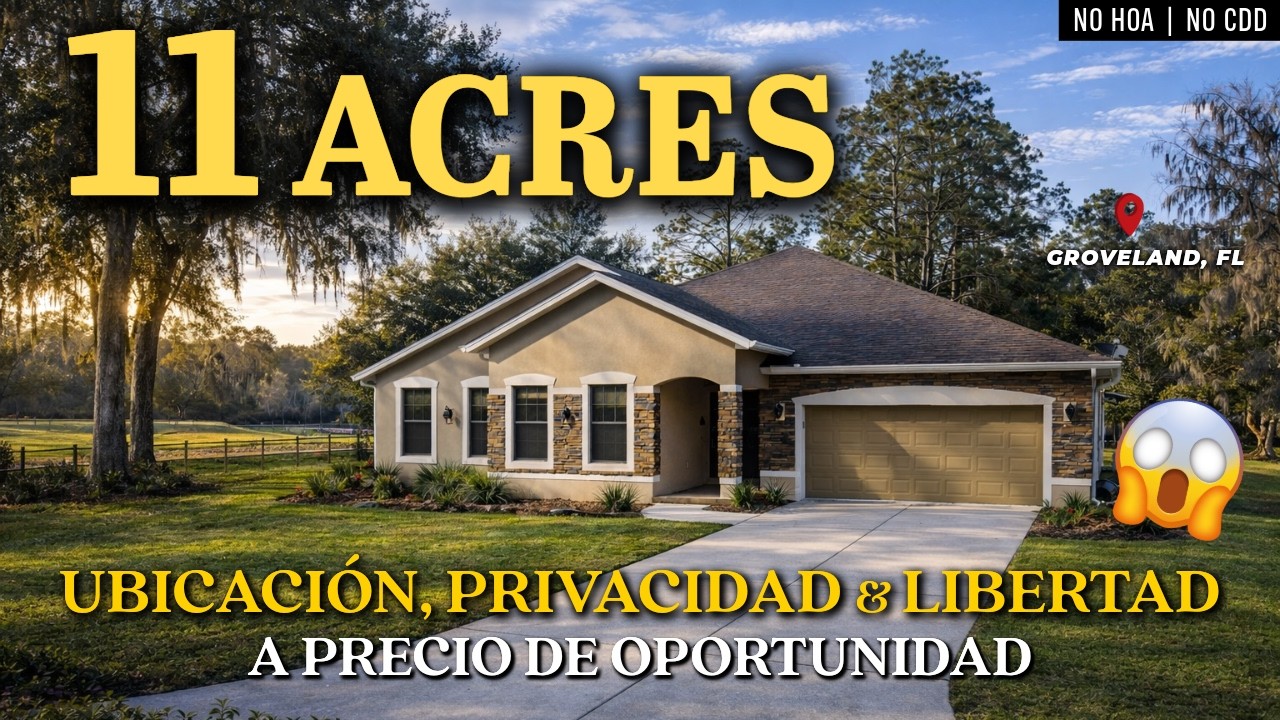 ¡11 ACRES en Groveland, FL! 🤯 Casa con Piscina SIN HOA | Ideal para tener Animales y Vida de Campo🐎