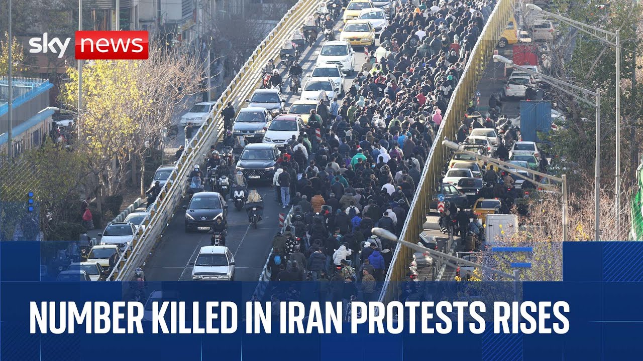 Trump announces new tariff on countries trading with Iran as number killed rises | Sky News
