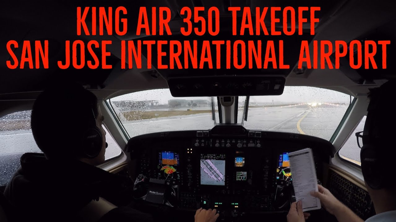 Beechcraft King Air 350i Takeoff at San Jose (KSJC)