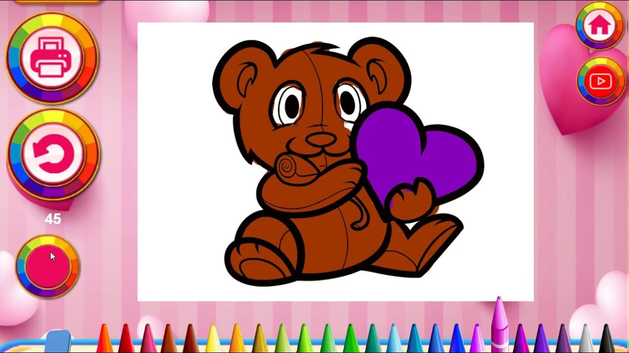 Animals Valentine Coloring
