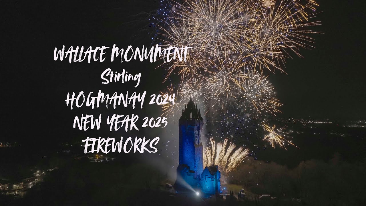 Wallace Monument Stirling Fireworks Display Hogmanay 2024 New Year 2025