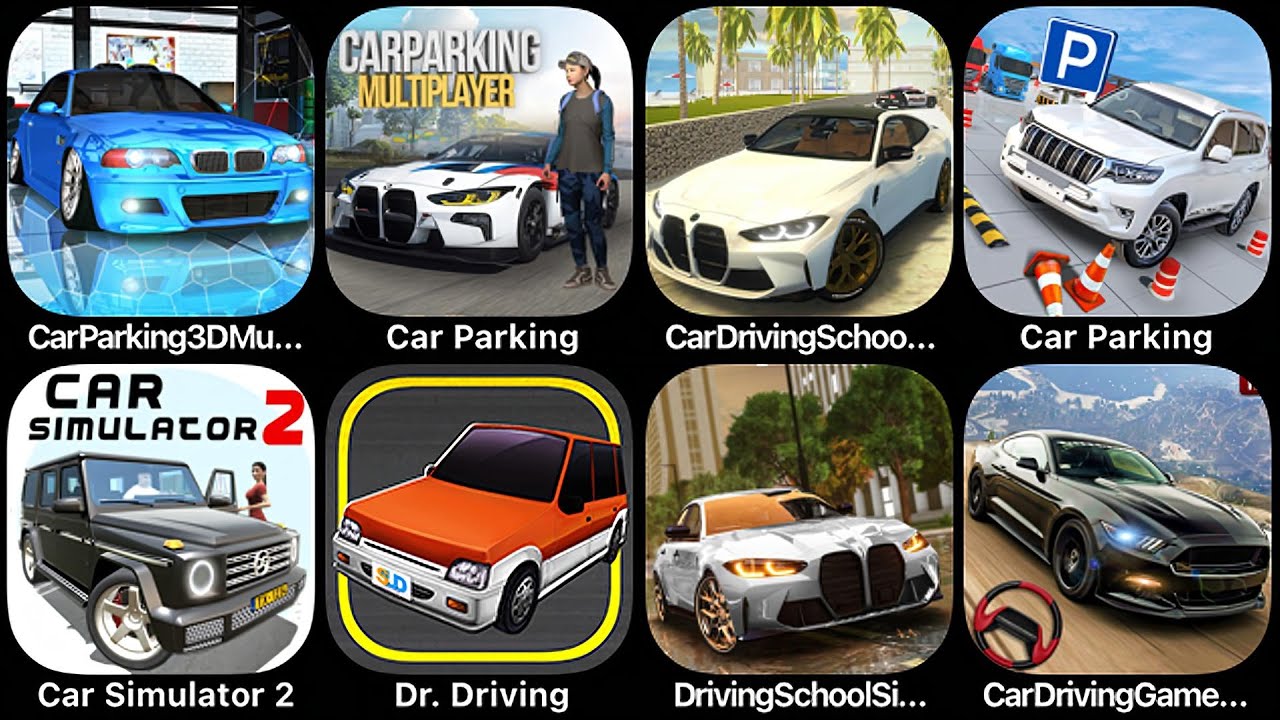 Car Parking 3D, Car Parking Multiplayer, Car Driving School, Car Parking, Car Simulator 2, DrDriving