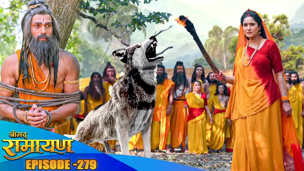 देखिये माता सीता ने कैसे बचाई पुरे आश्रम की जान इस मायावी भेड़िया से ? Shrimad Ramayan EP 279