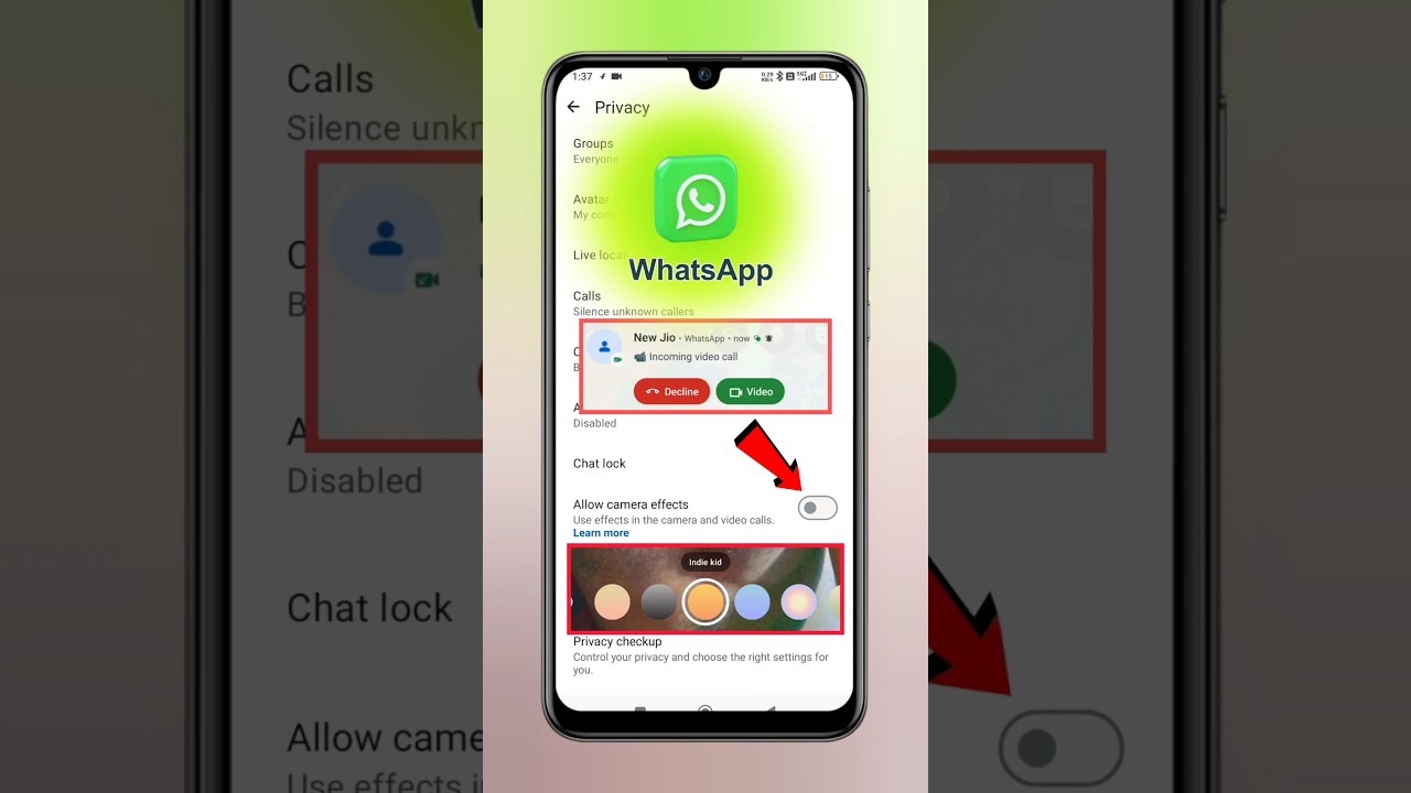 WhatsApp video call camera effect kaise On kare | How to enable WhatsApp video call camera effect