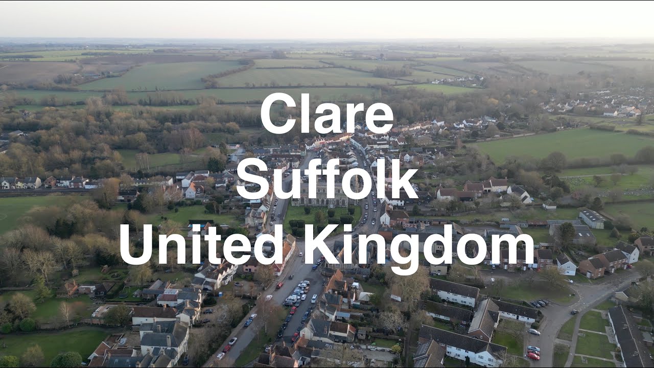 Clare by drone Suffolk United Kingdom