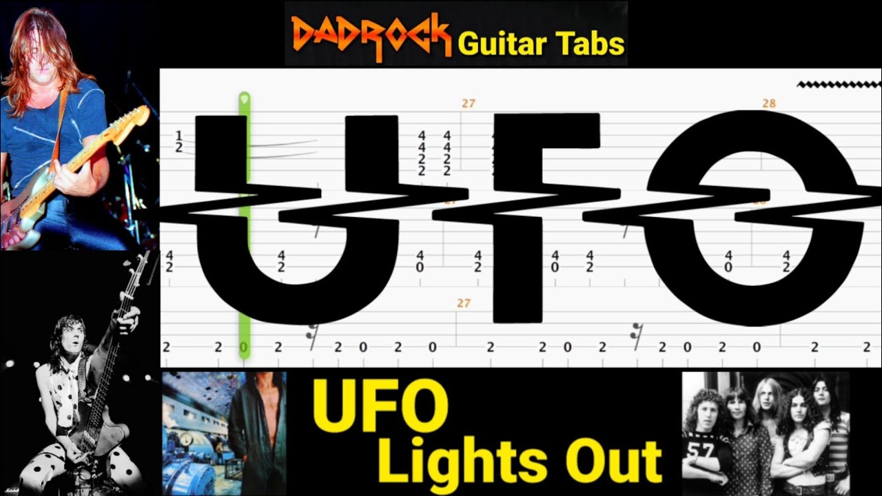 Lights Out - UFO - Guitar + Bass TABS Lesson (Request)