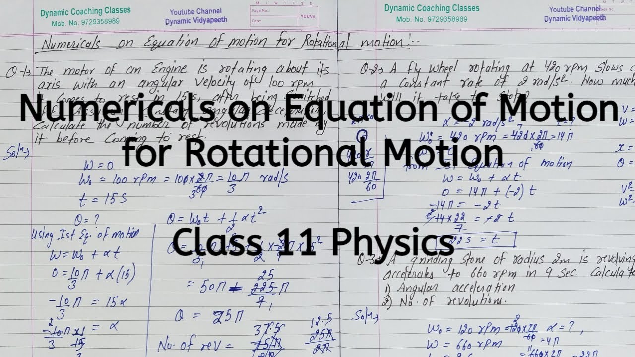 Numericals on Equation of Rotational Motion | Chapter 6 | System of Particles & Rotational Motion 11