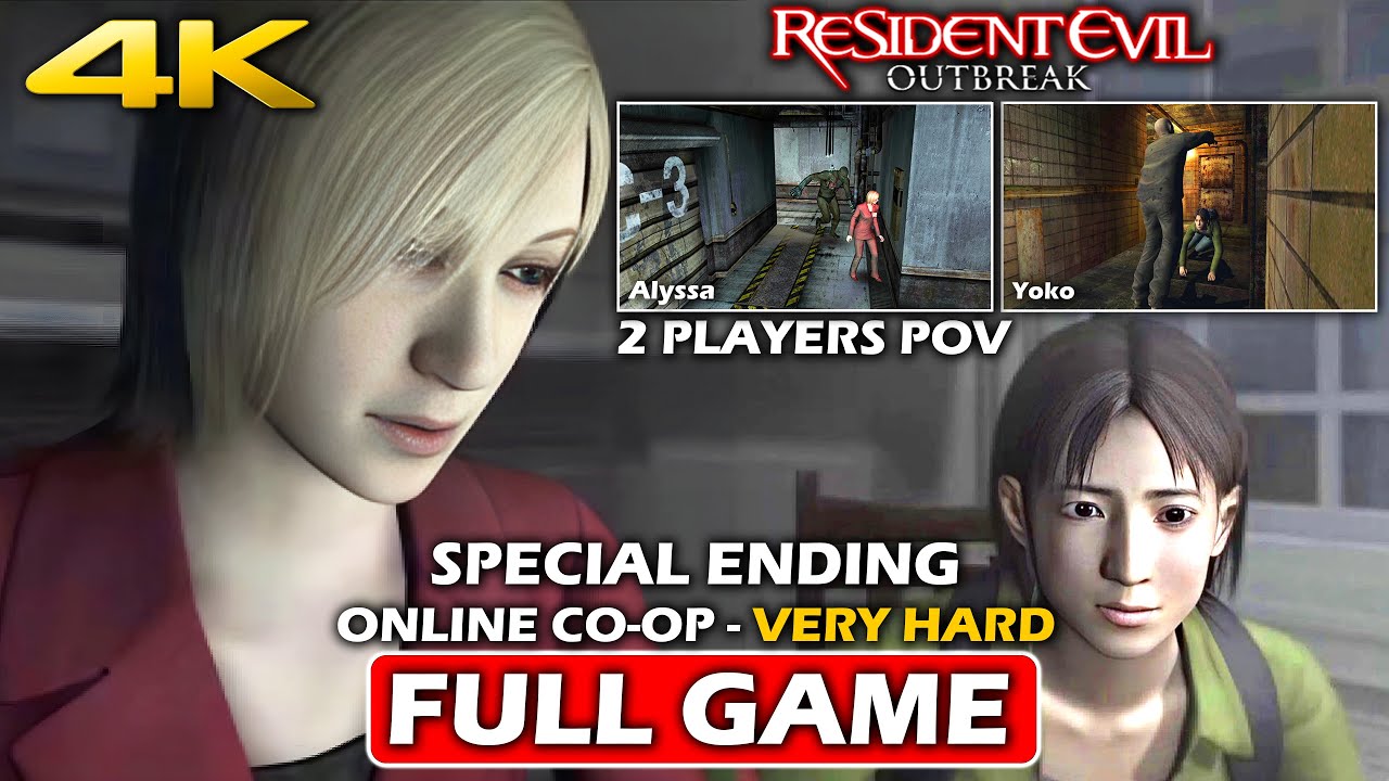 RESIDENT EVIL OUTBREAK - CO-OP 2-Players POV SPLITSCREEN Gameplay Walkthrough FULL GAME (4K 60FPS)