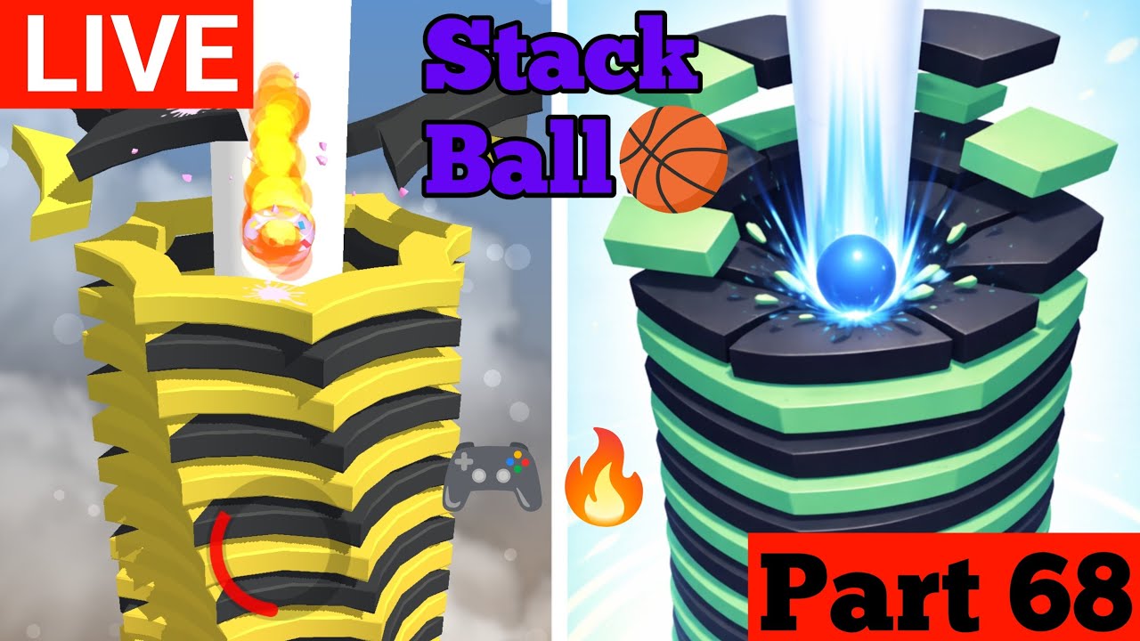 🔴 Stack Ball Gameplay Live Now 🏀🔥| Part 68