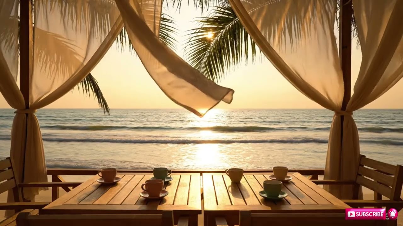 Relaxing Jazz Music at Sunset Beach 🌅 | Smooth Jazz Instrumental for Work & Study