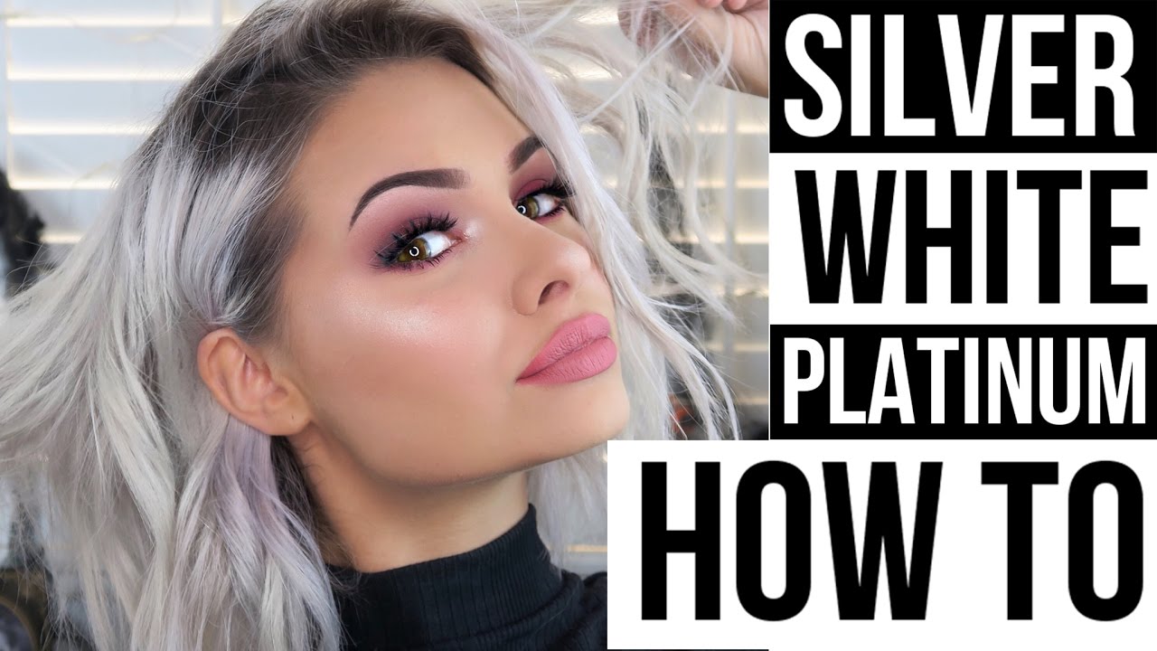 SILVER/WHITE/PLATINUM HAIR AT HOME + HOW I STYLE SHORT HAIR | Talia Mar