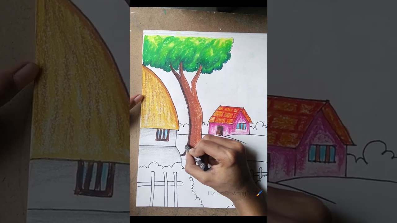  Drowning।। সুন্দর গ্রাম।। .... #art #drawing #viral #views 