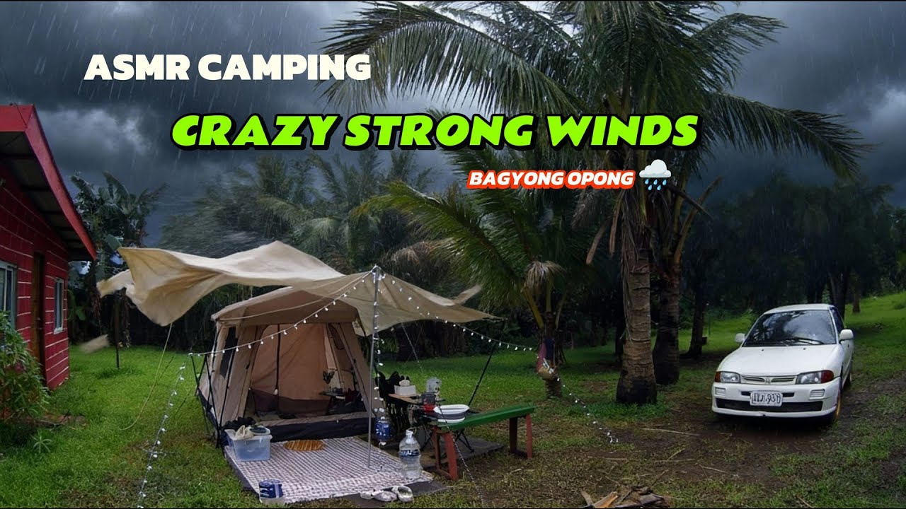 ASMR Camping Adventure | Crazy Strong Winds at Army's Camping Ground | Bagyong Opong