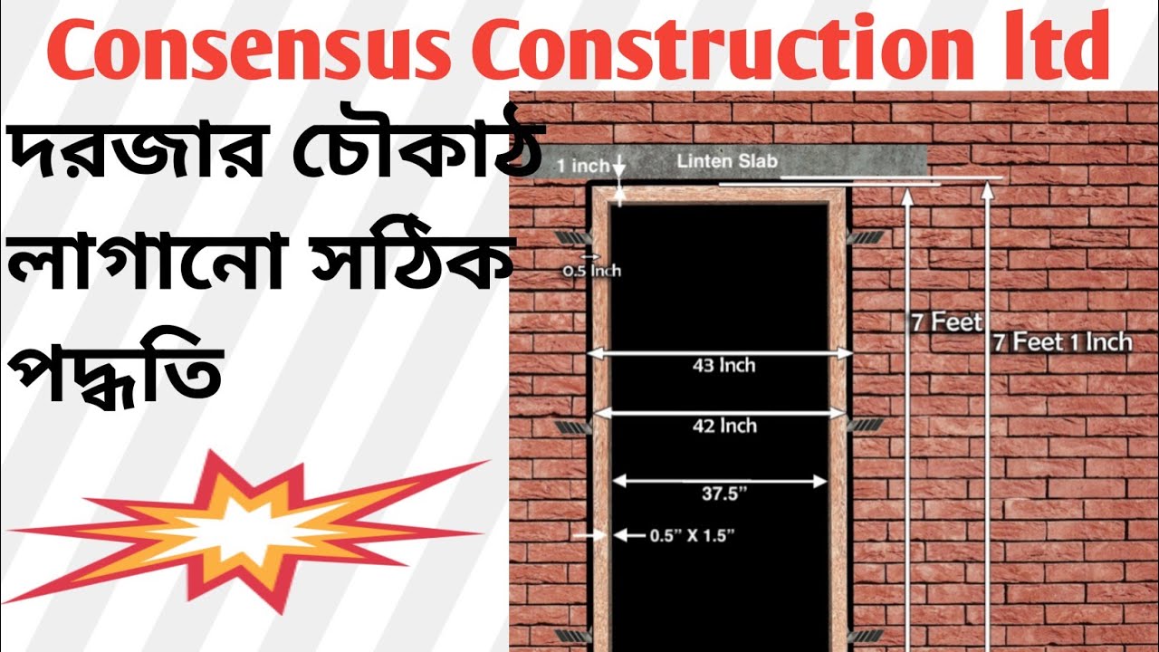 দরজার চৌকাঠ লাগানো সঠিক পদ্ধতি।। Correct Method  of Fitting the Door  Frame #doorframe #চৌকাঠ