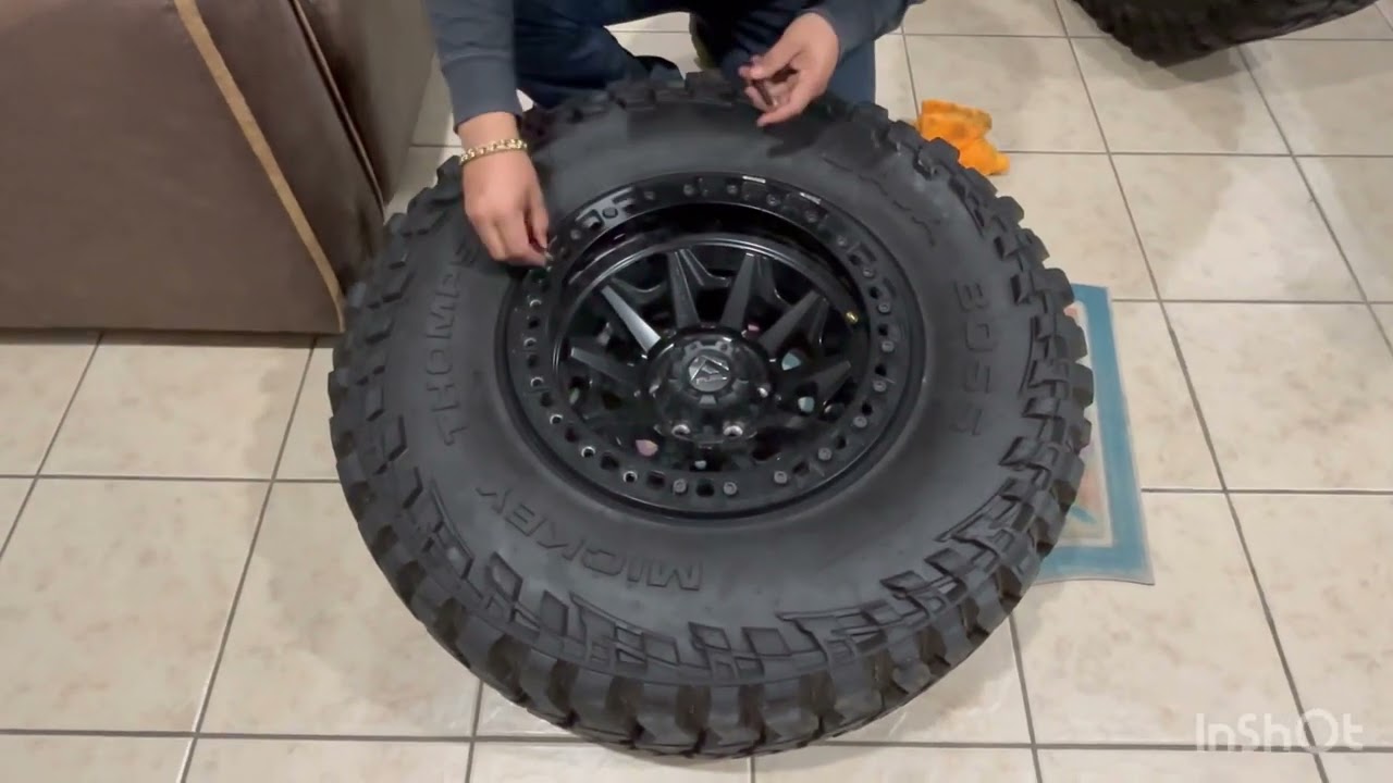 DIY Installing 35/12.50/17 on fuel beadlock wheels 17x9.5!!
