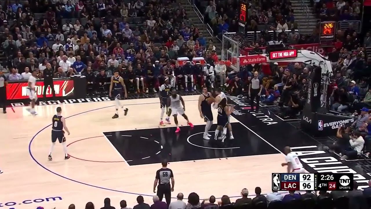 Ivica Zubac Dunk Over Nikola Jokić & Aaron Gordon / Nuggets vs. Clippers / April 4, 2024 #nba