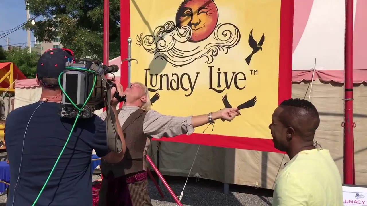Stefan Keyes CTV Interview with Sword Swallower Dan Meyer at Carnivale Lune Bleue