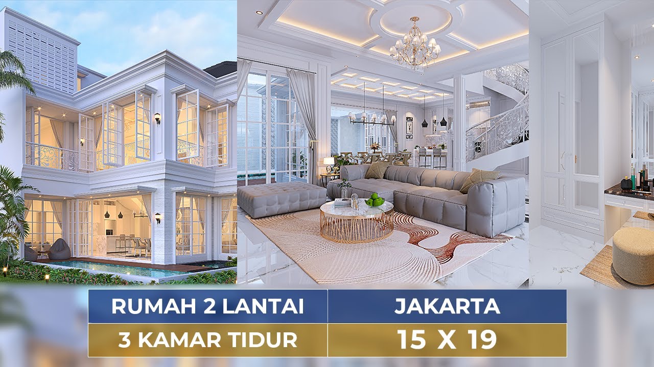 DESAIN RUMAH KLASIK DENGAN TANGGA OUTDOOR DI JAKARTA! COCOK UNTUK SI SOCIAL BUTTERFLY! - JASA DESAIN
