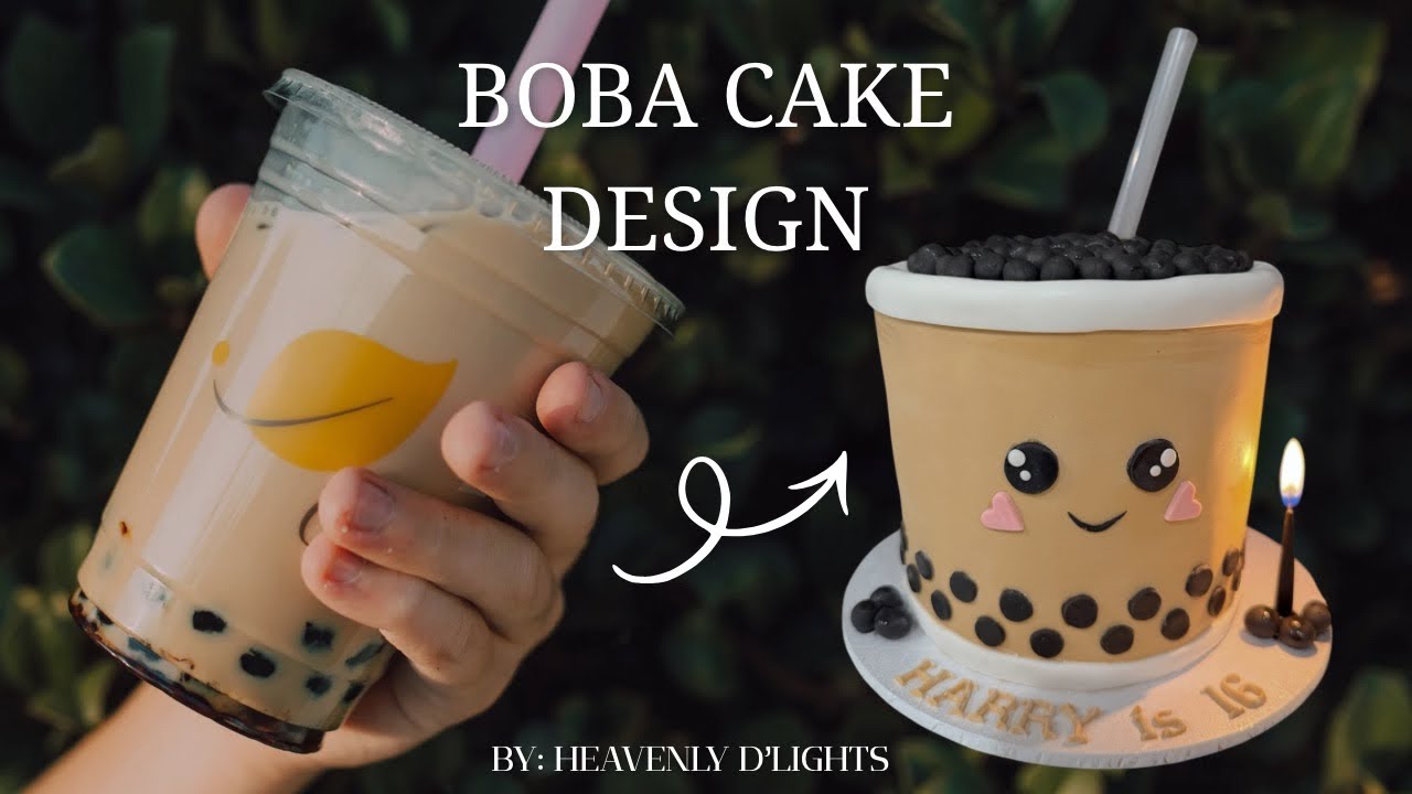 Boba Cake Design Anyone Can MakeㅣSimple & Easy Tutorial