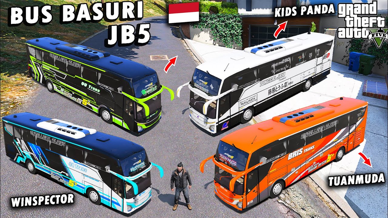 WOW !! Aku Koleksi SEMUA BUS BASUR JB5 Jetbus 5 TERKEREN di GTA 5!!!