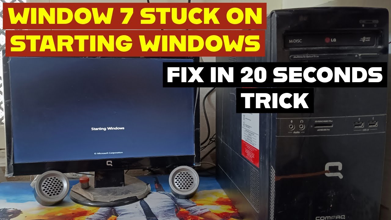 Windows 7 Stuck On Starting Windows Solve In 20 Seconds | 20 Second Trick For Window 7 Stuck Problem