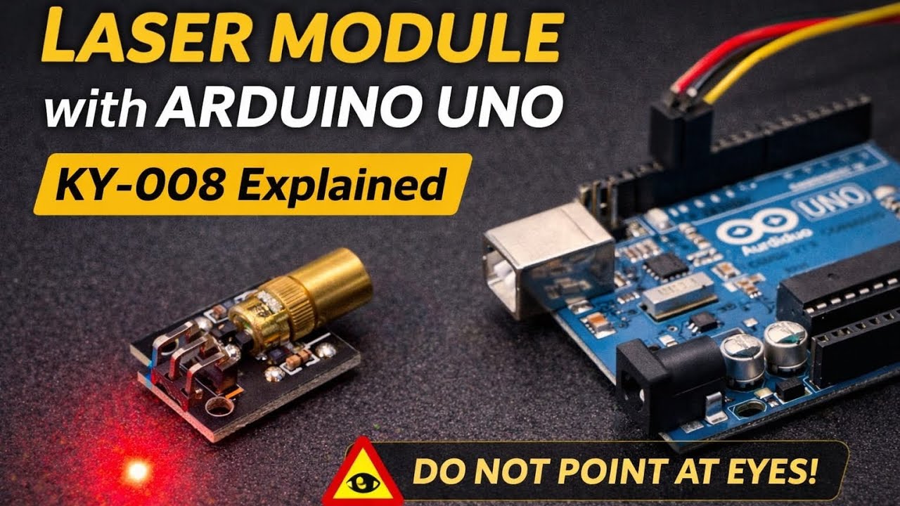 Лазерный модуль (KY-008) с базовыми функциями Arduino.