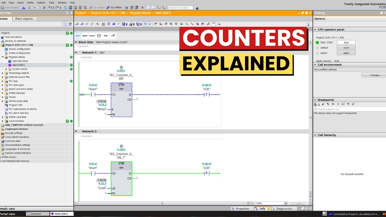 TIA Portal Counters: How to Use CTU and CTD