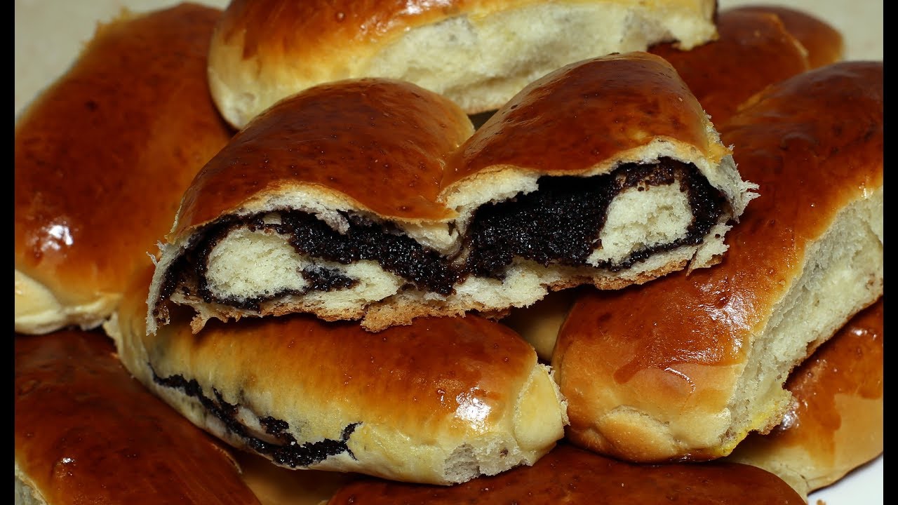Воздушные булочки с маком. Сдобные пирожки с маковой начинкой.