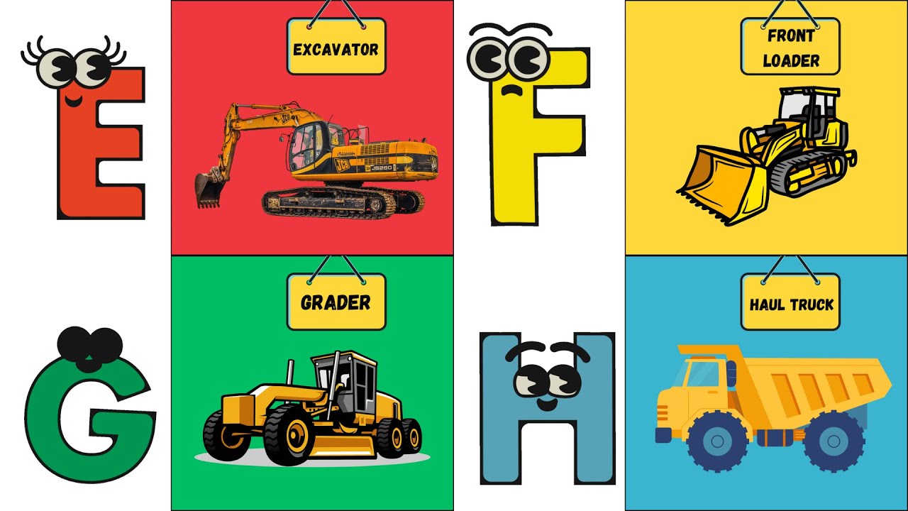 ABC Construction Vehicles Song🚜 | Learn Construction Machines A to Z | Educational Kids Song | #abcd