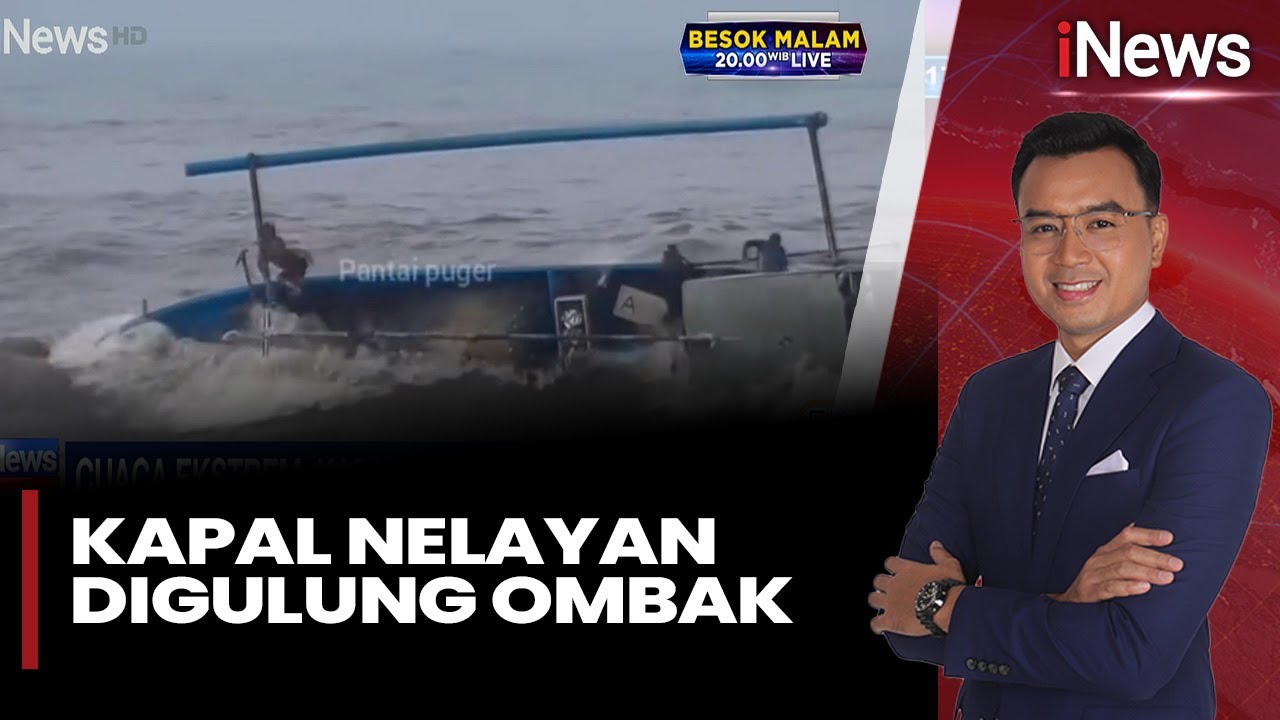 Detik-Detik Kapal Nelayan Digulung Ombak Akibat Cuaca Ekstrem | iNews Malam (28/01)