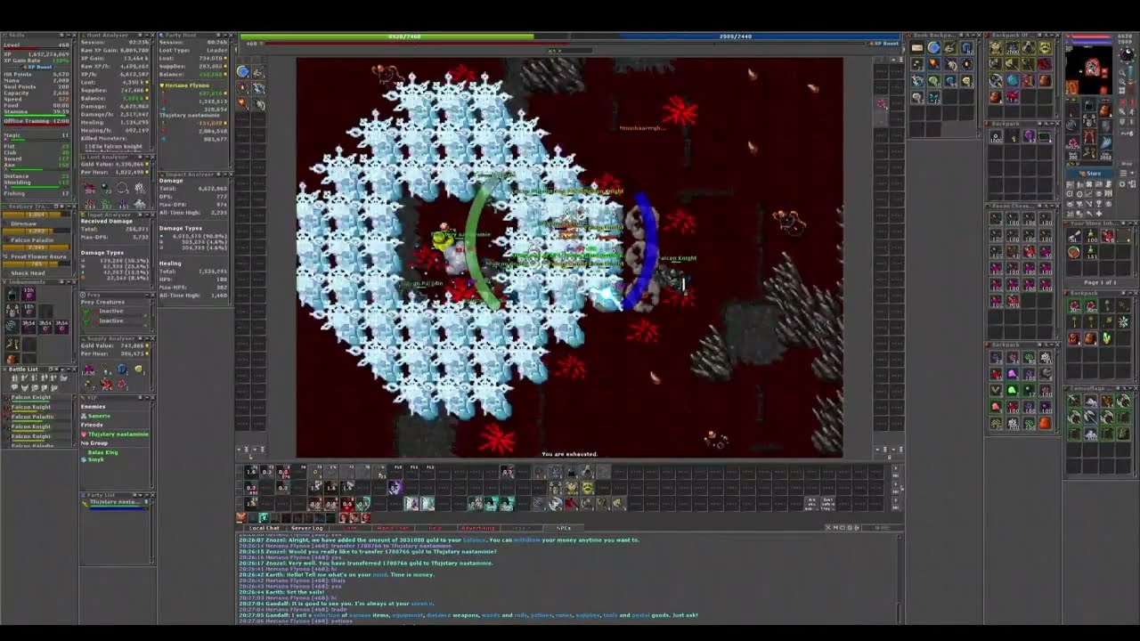 Falcon eagle - duo hunt (467EK + 448ED) - 4,2kk raw exp | 1,2kk/h profit