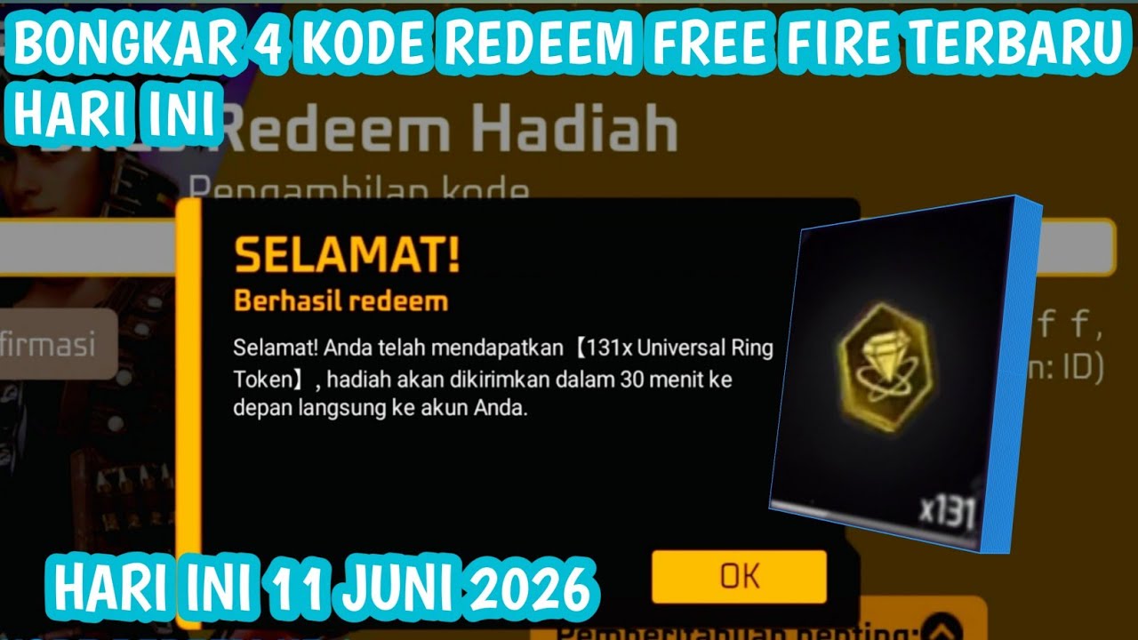 LATEST FREE FIRE REDEEM CODES FOR TODAY JUNE 11, 2026
