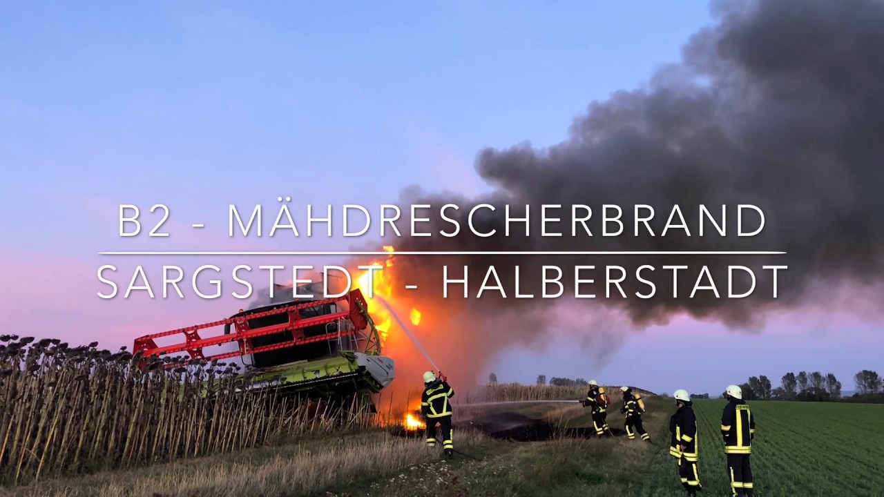 Feuerwehr Halberstadt - Mähdrescherbrand