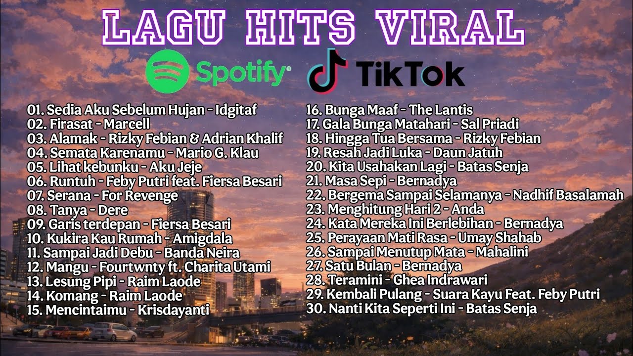 Top Hits Pop Indonesia - Lagu Paling Dicari & Viral di sotify & tiktok (Sedia Aku Sebelum Hujan)