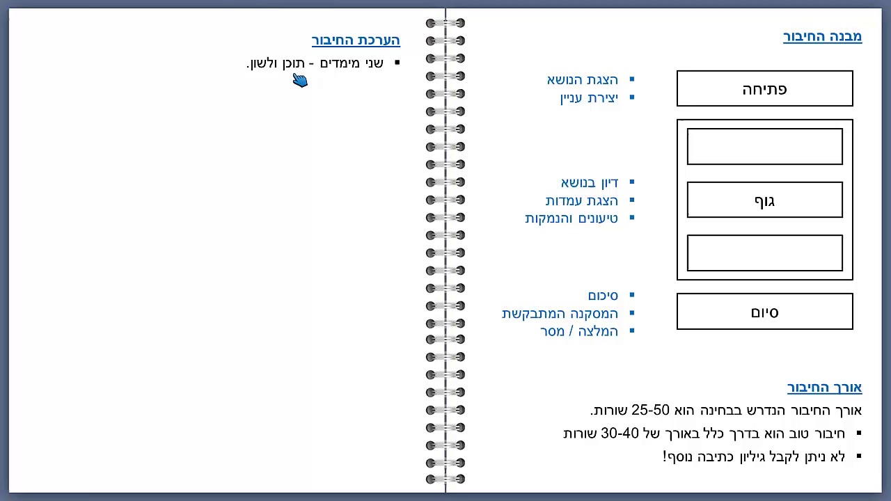 פסיכו - חיבור לפסיכומטרי חלק 1 - מבוא לכתיבת חיבור