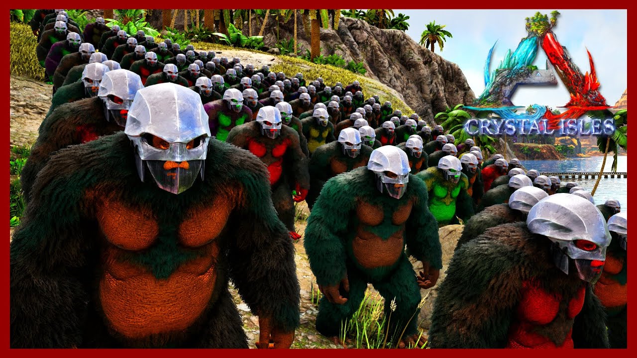 The Gigantopithecus Army! Ark Gigantopithecus vs Wild Giga! Crystal Isles Map!Ep 48!