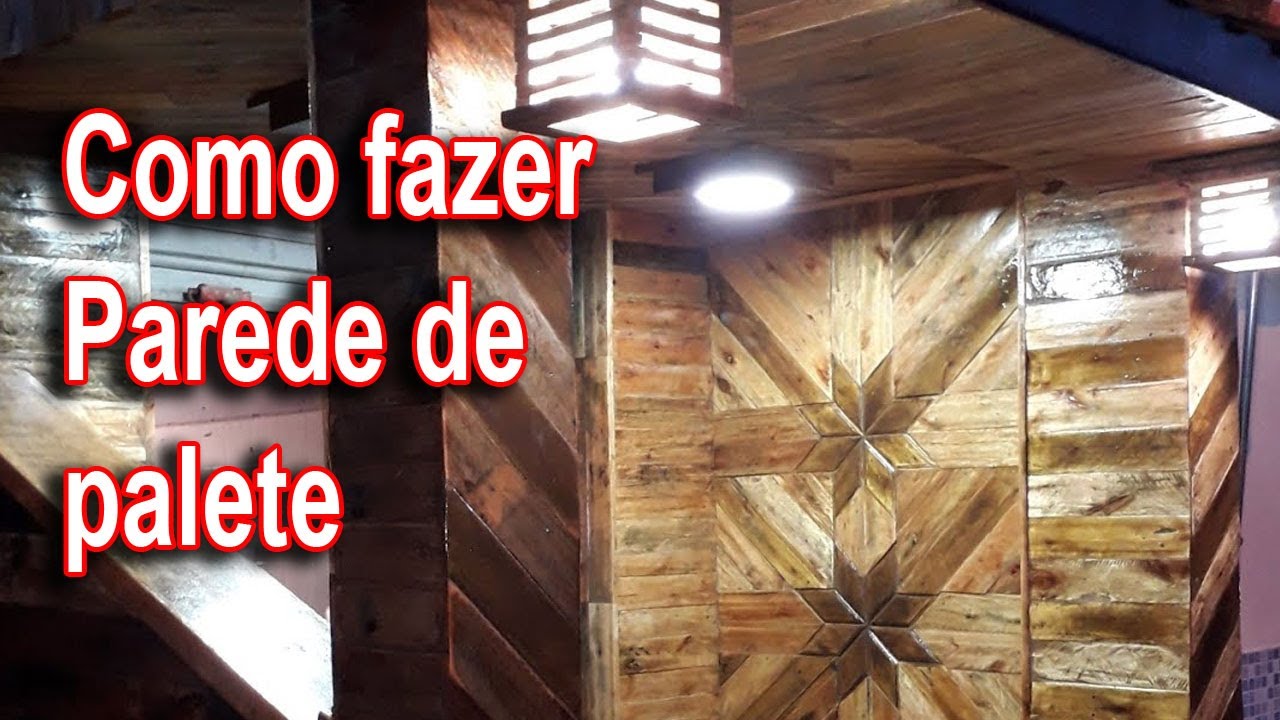 Parede de paletes  passo a passo - Pallet wood wall. By Takenaka