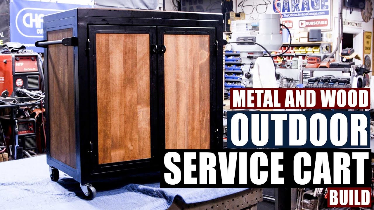 Outdoor wood and metal service cart  | JIMBO'S GARAGE