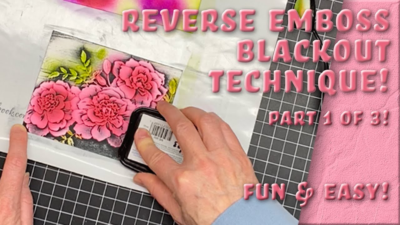 Reverse  Emboss Blackout Technique #blackouttechnique #3dembossing #inkblending