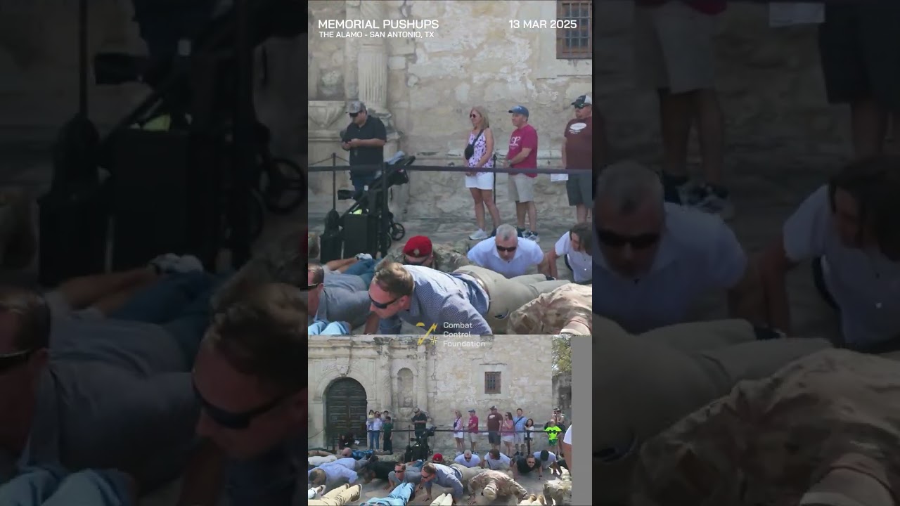 Memorial Pushups @ The Alamo - San Antonio, TX led by a USAF Combat Controller