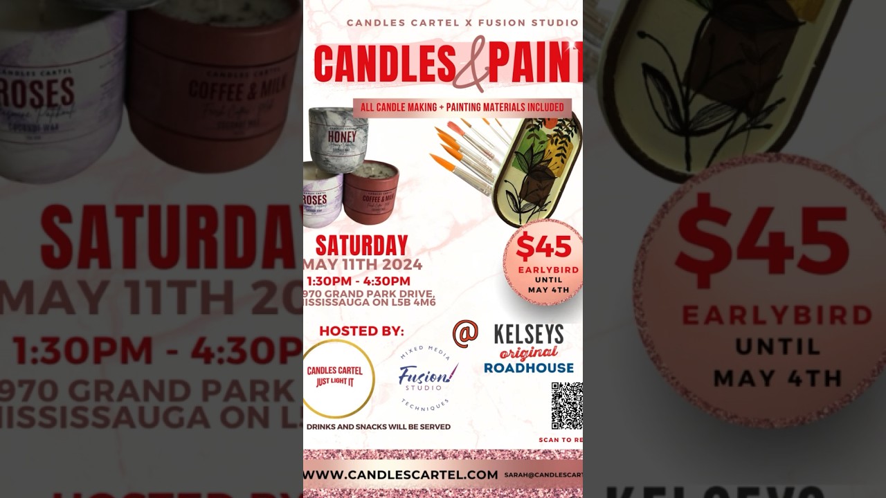 Candle and Paint Class 🕯️🎨 #mississauga #candlemaking #paintclass