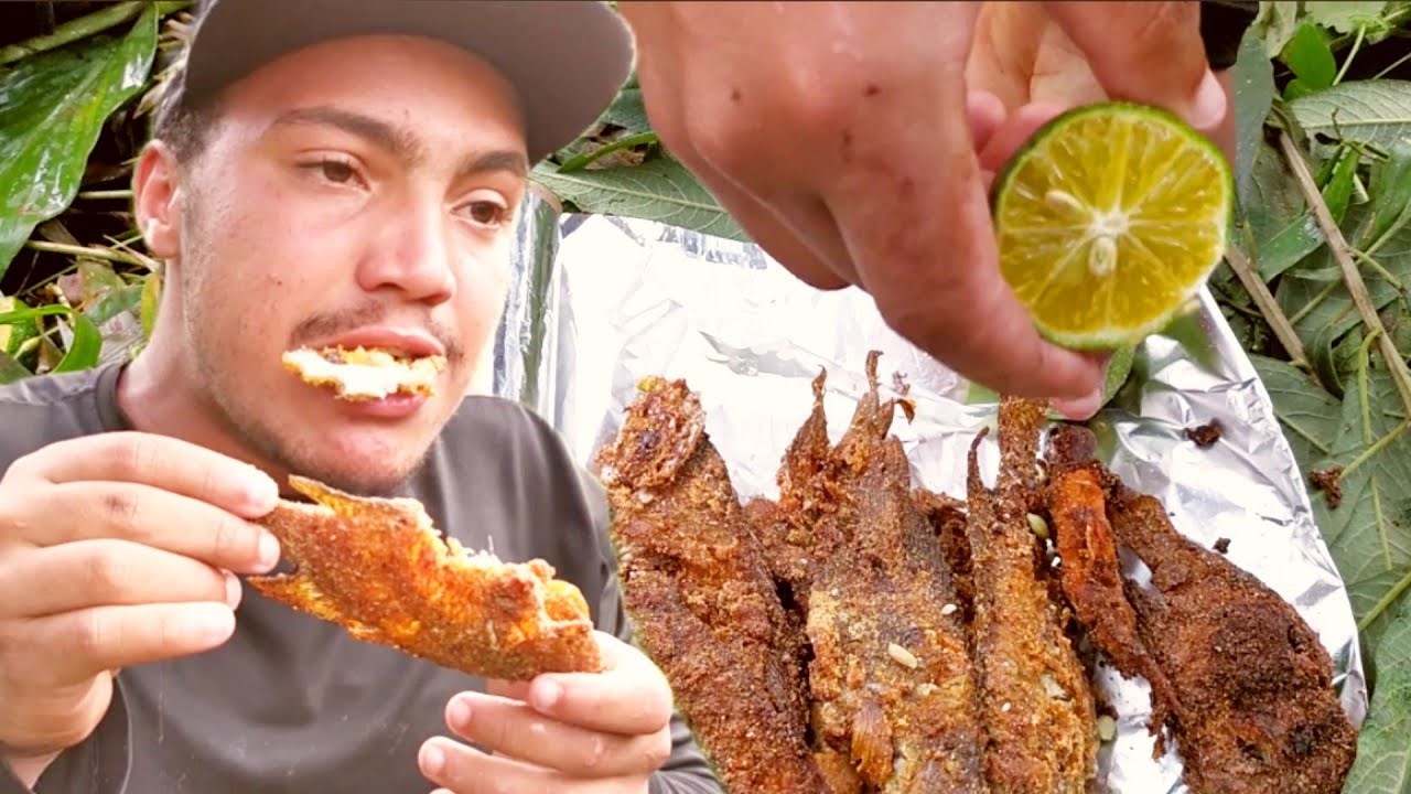 PESCARIA E PEIXE FRITO NA HORA_o jeito foi fritar o peixe ali mesmo...
