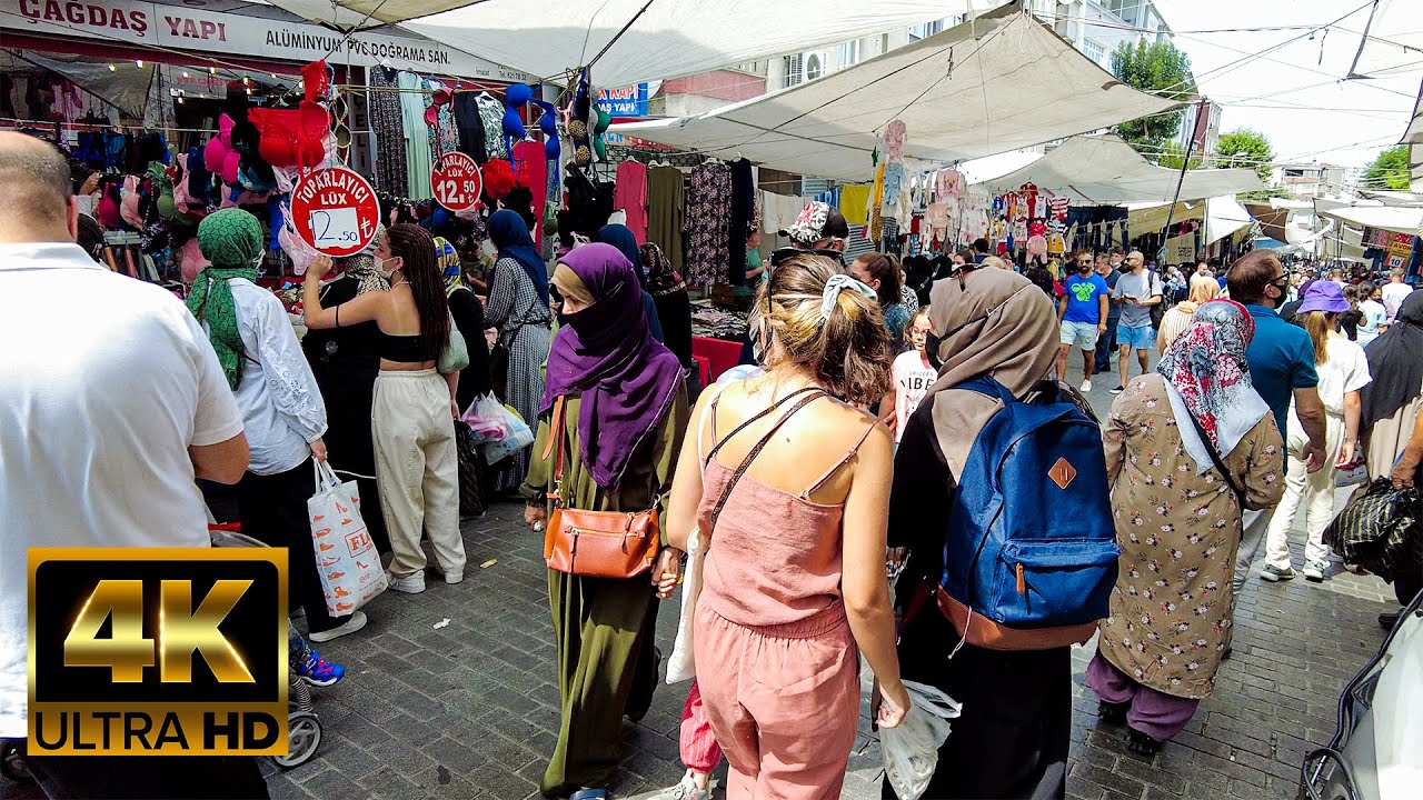 Istanbul Bazaars[4K60fps]- Wednesday Market in Fatih