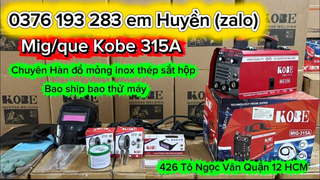 🔴Siêu rẻ🔴Máy chính hãng đời mới KOBE MiG 315A đa năng Hàn chuyên đồ mỏng cực kì rẻ ai cũng Hàn được 