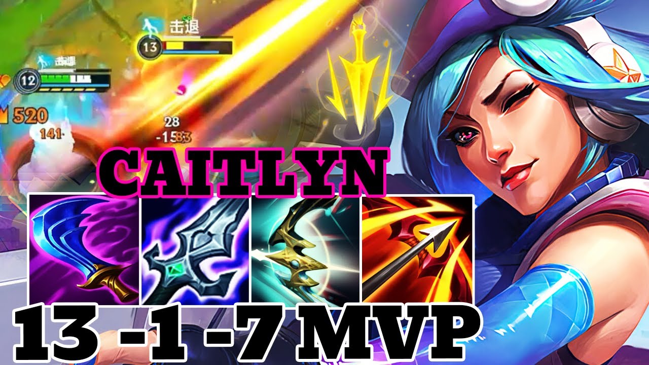 WILD RIFT CAITLYN ADC GAMEPLAY | 13 -1 -7 MVP | CAITLYN BUILD RUNES