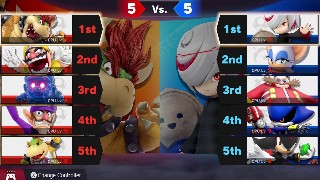 Team Bowser vs Team Eggman Squad Strike: SSBU Mods [ERROR]