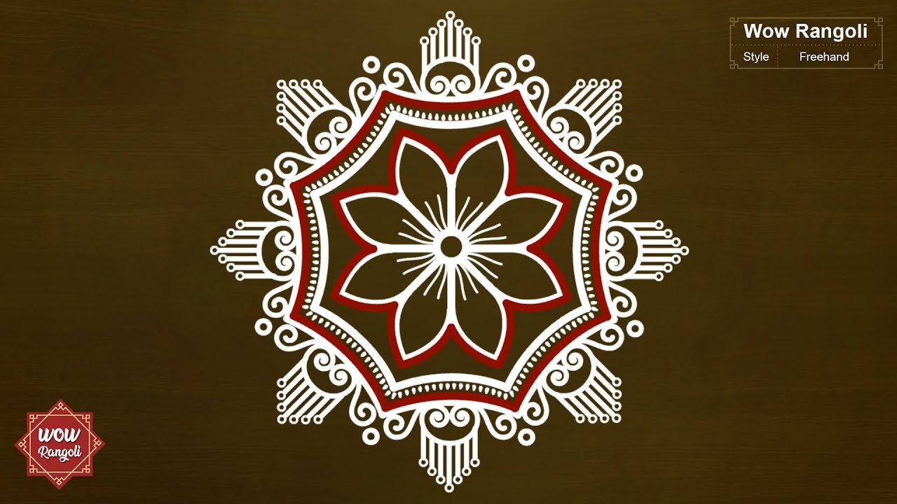 Freehand Diwali Special Rangoli | Diwali Kolam | Deepavali Muggulu | Wow Rangoli