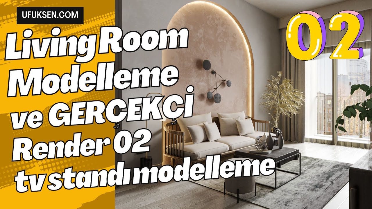 Living Room Modelleme 02 - Tv Standını Farklı bir Teknik ile Modelleme