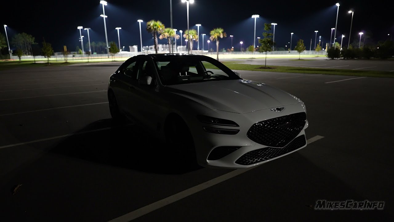 👉 AT NIGHT: 2022 Genesis G70 - Interior & Exterior Lighting Overview + Night Drive